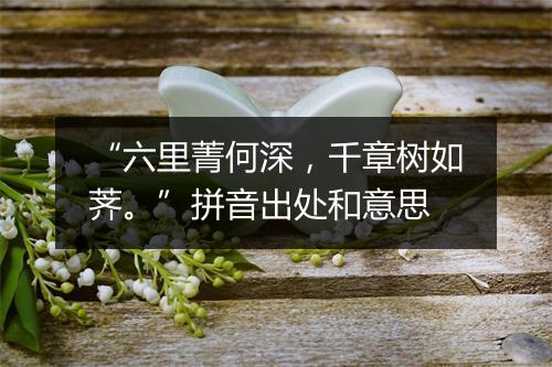 “六里菁何深，千章树如荠。”拼音出处和意思