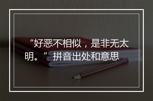 “好恶不相似，是非无太明。”拼音出处和意思