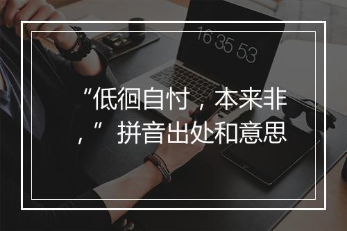 “低徊自忖，本来非，”拼音出处和意思