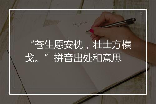 “苍生愿安枕，壮士方横戈。”拼音出处和意思