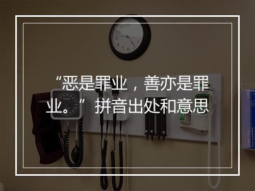 “恶是罪业，善亦是罪业。”拼音出处和意思