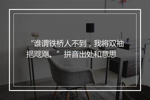 “谁谓铁桥人不到，我将双袖挹飕飗。”拼音出处和意思