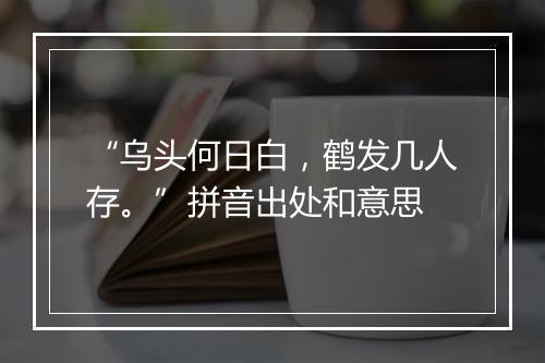 “乌头何日白，鹤发几人存。”拼音出处和意思