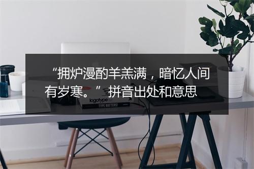 “拥炉漫酌羊羔满，暗忆人间有岁寒。”拼音出处和意思