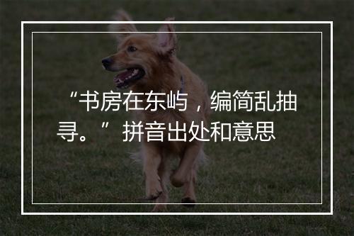 “书房在东屿，编简乱抽寻。”拼音出处和意思