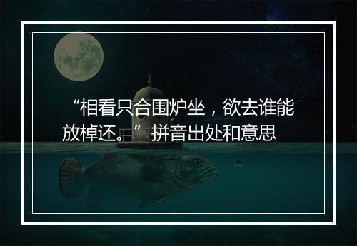 “相看只合围炉坐，欲去谁能放棹还。”拼音出处和意思