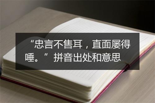 “忠言不售耳，直面屡得唾。”拼音出处和意思