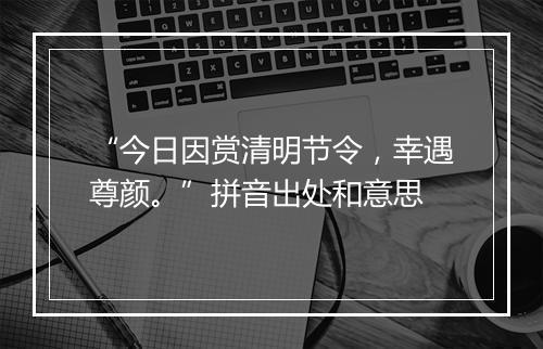 “今日因赏清明节令，幸遇尊颜。”拼音出处和意思