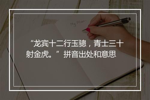 “龙宾十二行玉骢，青士三十射金虎。”拼音出处和意思