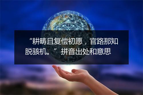 “耕畴且复偿初愿，官路那知脱骇机。”拼音出处和意思