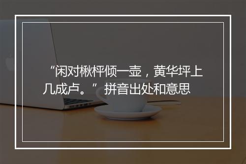 “闲对楸枰倾一壶，黄华坪上几成卢。”拼音出处和意思