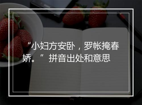 “小妇方安卧，罗帐掩春娇。”拼音出处和意思