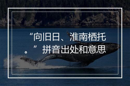 “向旧日、淮南栖托。”拼音出处和意思