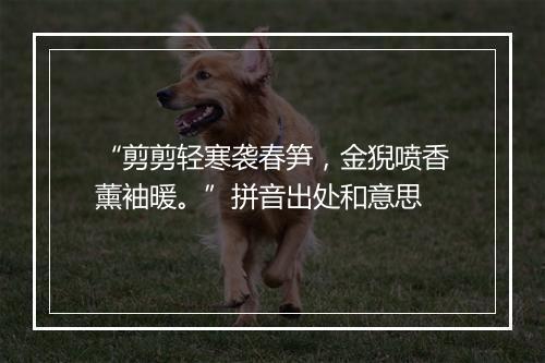 “剪剪轻寒袭春笋，金猊喷香薰袖暖。”拼音出处和意思