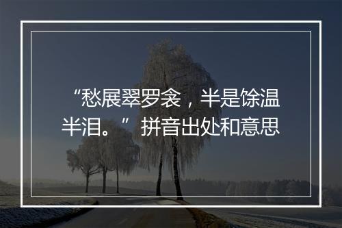 “愁展翠罗衾，半是馀温半泪。”拼音出处和意思