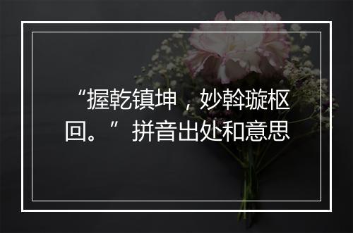 “握乾镇坤，妙斡璇枢回。”拼音出处和意思