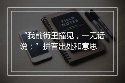 “我前街里撞见，一无话说；”拼音出处和意思