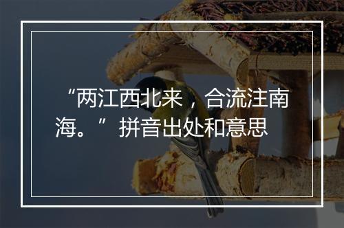 “两江西北来，合流注南海。”拼音出处和意思