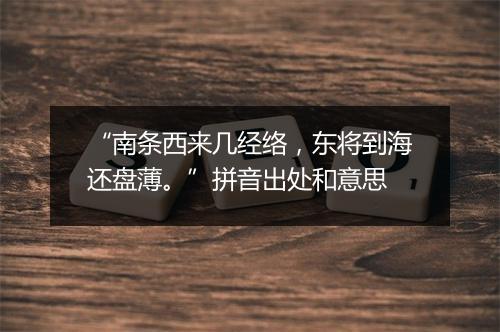 “南条西来几经络，东将到海还盘薄。”拼音出处和意思