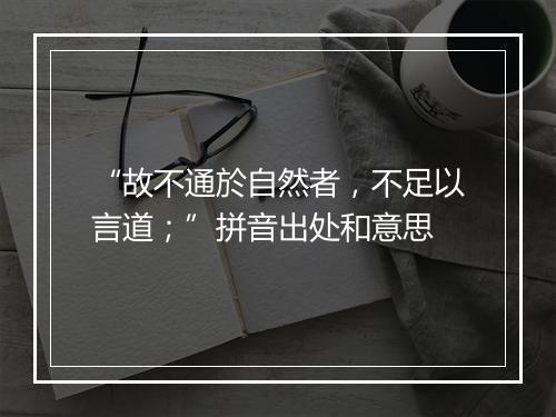 “故不通於自然者，不足以言道；”拼音出处和意思