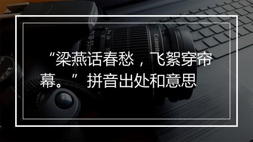 “梁燕话春愁，飞絮穿帘幕。”拼音出处和意思