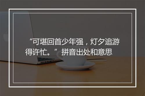 “可堪回首少年强，灯夕追游得许忙。”拼音出处和意思