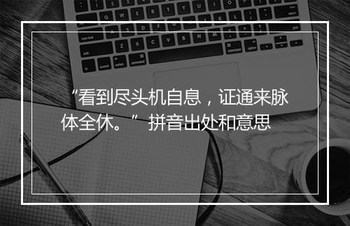 “看到尽头机自息，证通来脉体全休。”拼音出处和意思