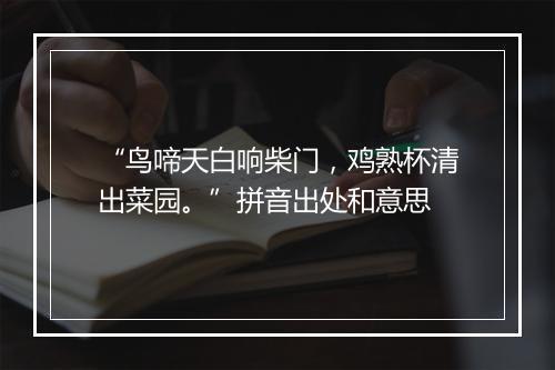 “鸟啼天白响柴门，鸡熟杯清出菜园。”拼音出处和意思