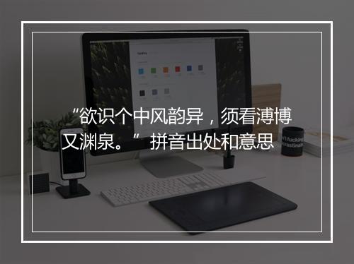 “欲识个中风韵异，须看溥博又渊泉。”拼音出处和意思