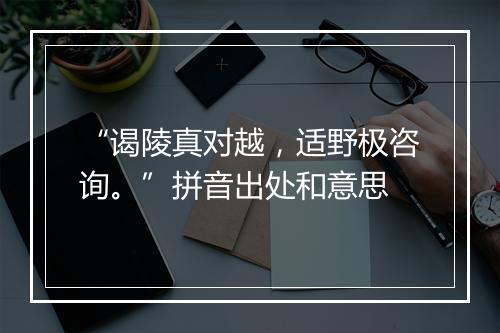 “谒陵真对越，适野极咨询。”拼音出处和意思