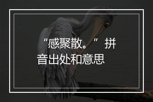 “感聚散。”拼音出处和意思