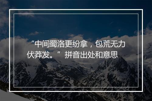 “中间蜀洛更纷拿，包荒无力伏莽发。”拼音出处和意思