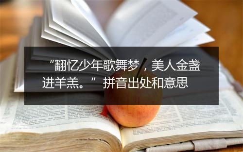 “翻忆少年歌舞梦，美人金盏进羊羔。”拼音出处和意思