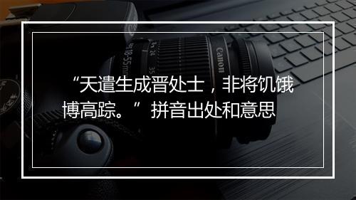 “天遣生成晋处士，非将饥饿博高踪。”拼音出处和意思