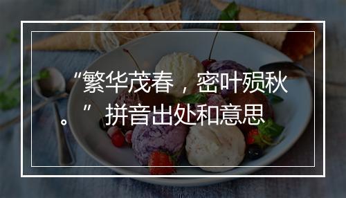 “繁华茂春，密叶殒秋。”拼音出处和意思