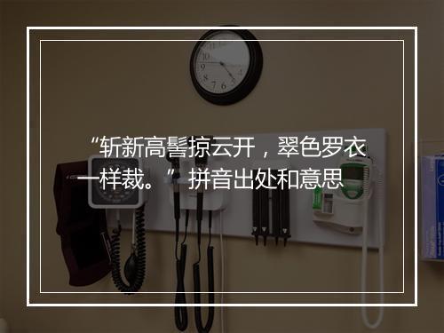 “斩新高髻掠云开，翠色罗衣一样裁。”拼音出处和意思