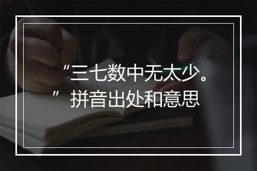 “三七数中无太少。”拼音出处和意思