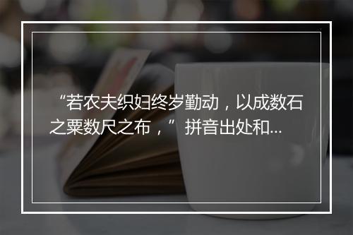 “若农夫织妇终岁勤动，以成数石之粟数尺之布，”拼音出处和意思