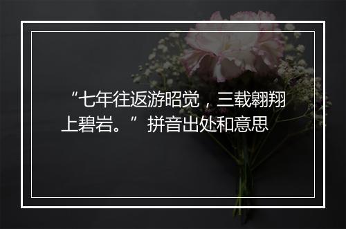 “七年往返游昭觉，三载翱翔上碧岩。”拼音出处和意思