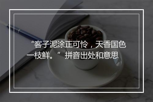 “客子泥涂正可怜，天香国色一枝鲜。”拼音出处和意思