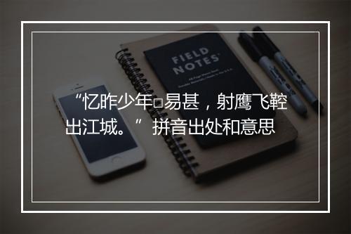 “忆昨少年□易甚，射鹰飞鞚出江城。”拼音出处和意思