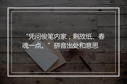 “凭问俊笔内家，剩故纸、春魂一点。”拼音出处和意思