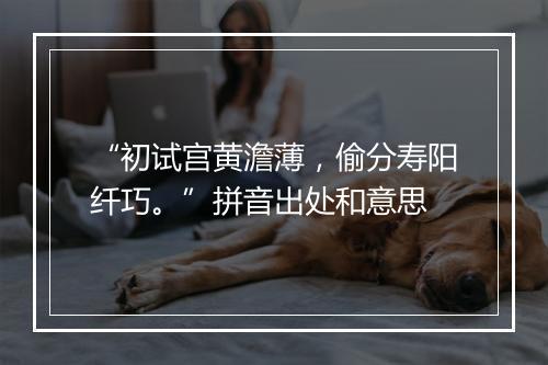 “初试宫黄澹薄，偷分寿阳纤巧。”拼音出处和意思