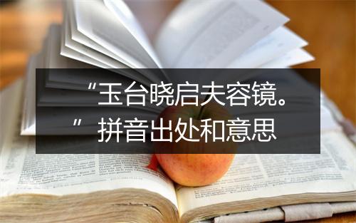 “玉台晓启夫容镜。”拼音出处和意思