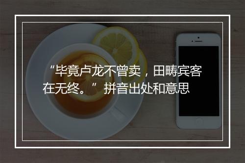 “毕竟卢龙不曾卖，田畴宾客在无终。”拼音出处和意思