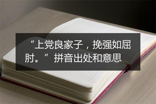 “上党良家子，挽强如屈肘。”拼音出处和意思