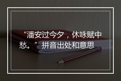 “潘安过今夕，休咏赋中愁。”拼音出处和意思