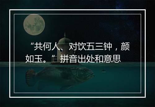 “共何人、对饮五三钟，颜如玉。”拼音出处和意思