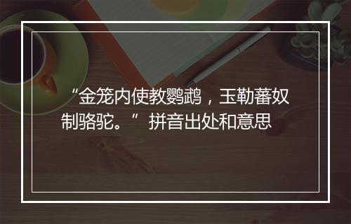 “金笼内使教鹦鹉，玉勒蕃奴制骆驼。”拼音出处和意思