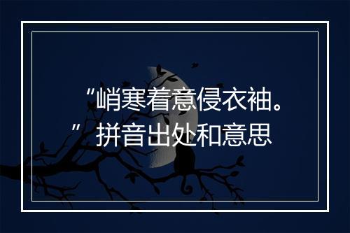 “峭寒着意侵衣袖。”拼音出处和意思